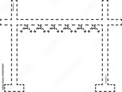 Dotted line of home furniture. Drying stand.