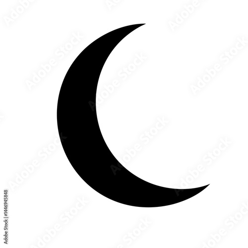 A Simple Crescent Moon Image on a Clean White Background