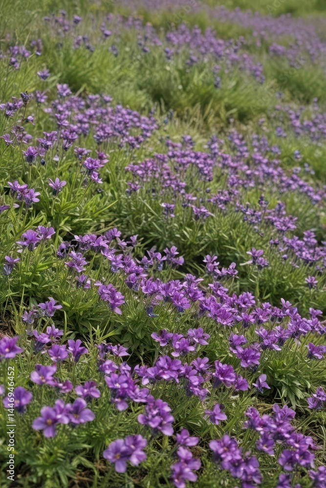 Carpet of vibrant violet Veronica prostrata blooms in May , spring blooms, Prostrate Veronica, trailing Carpet of vibrant violet Veronica prostrata blooms in May , spring blooms, Prostrate Veronica, trailing