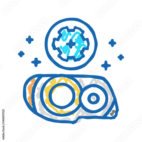 plastic headlight restoration icon doodle illustration