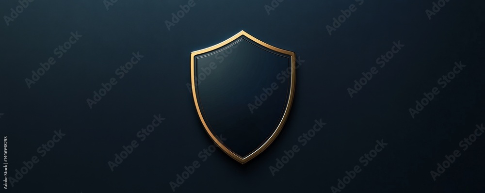 Dark Shield with Golden Outline Dark Shield with Golden Outline