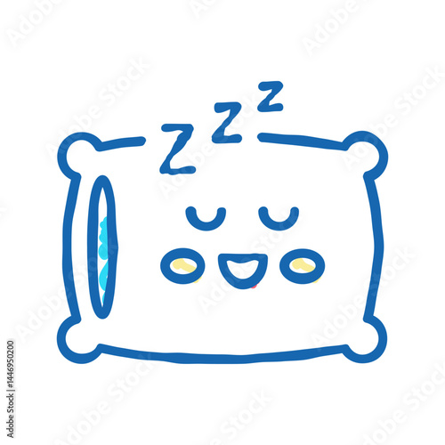 sleeping time kindergarten icon doodle illustration