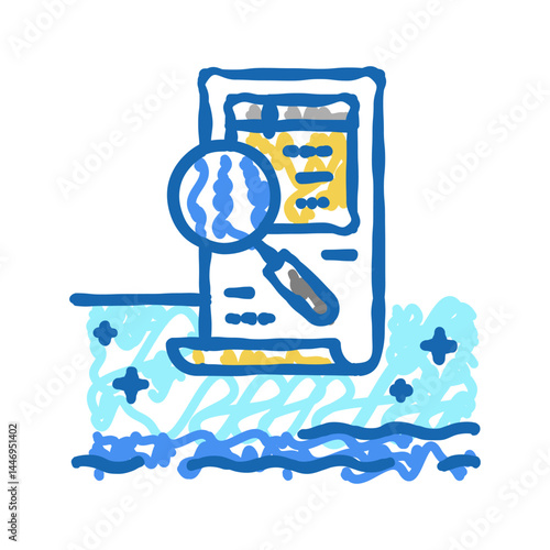 pool inspection services icon doodle illustration