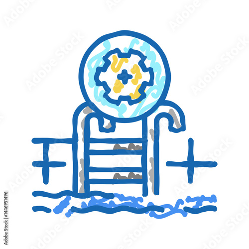 commercial pool services icon doodle illustration