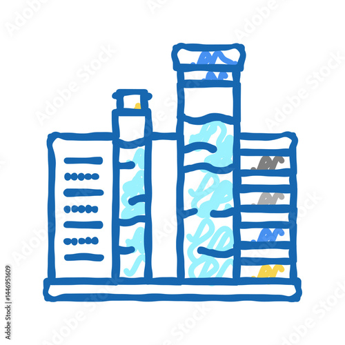 pool water testing and balancing icon doodle illustration