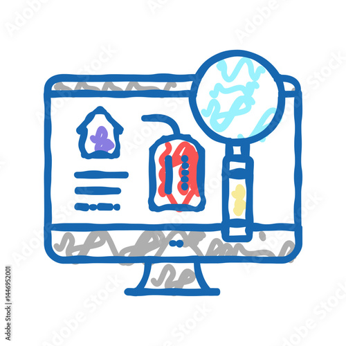 search rental properties icon doodle illustration