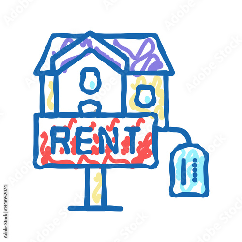 house rent icon doodle illustration