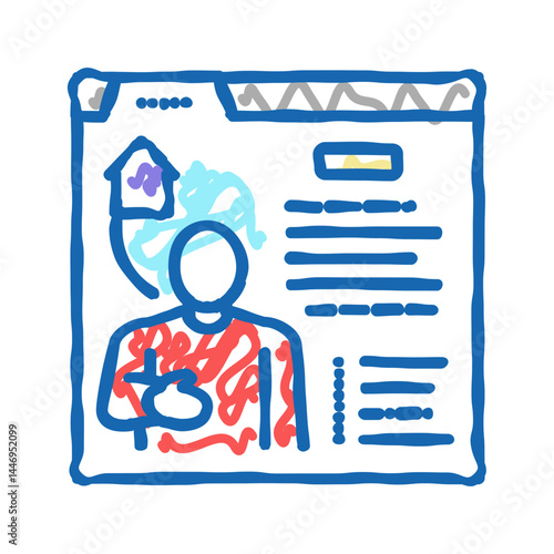 realtor services icon doodle illustration