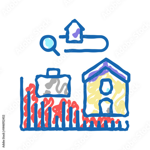 job market icon doodle illustration