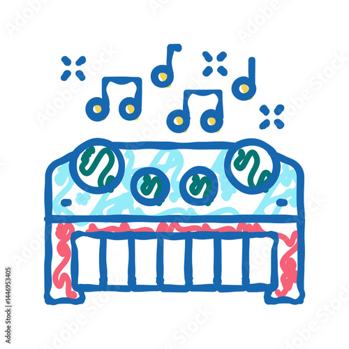 musical toys icon doodle illustration