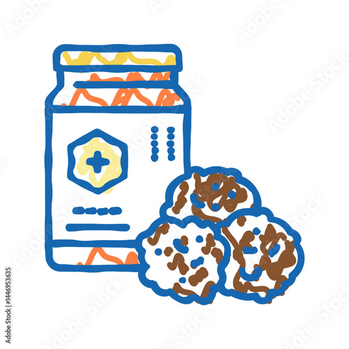 propolis container beekeeping icon doodle illustration