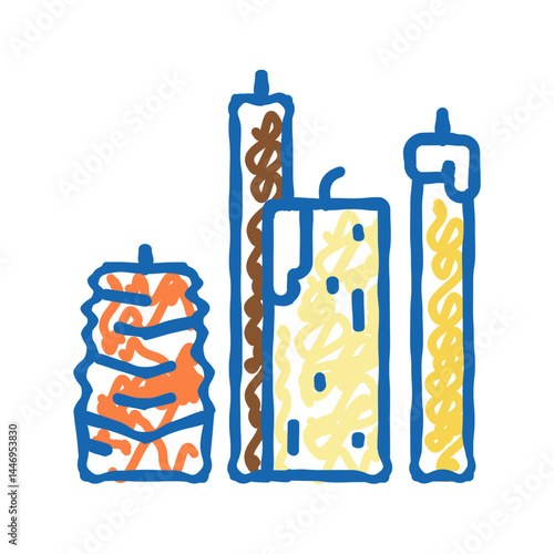 beeswax candles beekeeping icon doodle illustration