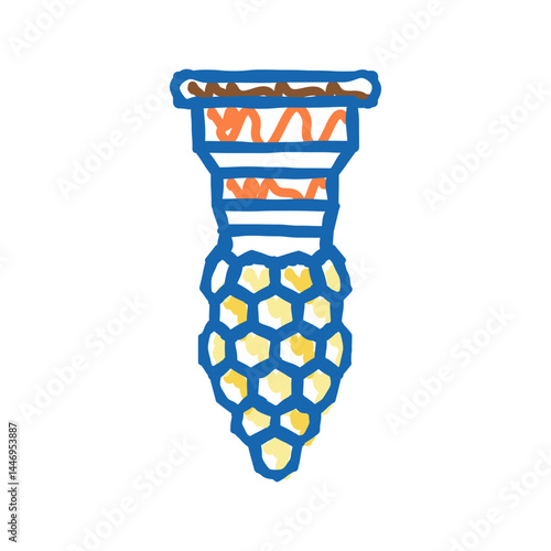 bee queen production beekeeping icon doodle illustration