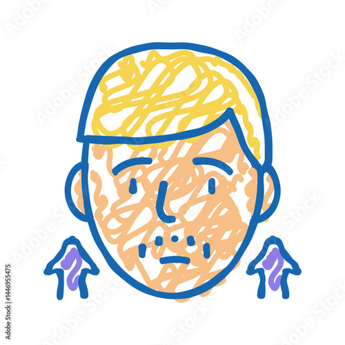 precocious puberty endocrinology icon doodle illustration