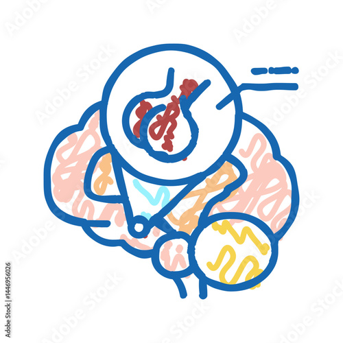 pituitary gland endocrinology icon doodle illustration