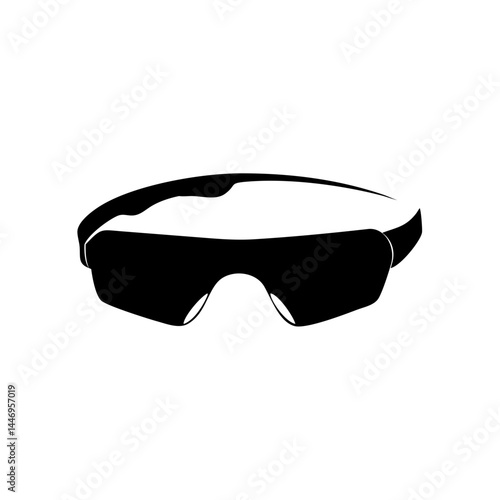 Stylish Black Sunglasses Icon Design Illustration Graphic Sporty Fashion Eyewear Vision Protection Summer Accessory