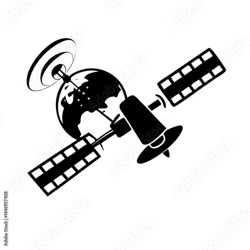 Satellite orbiting Earth communication technology global network space exploration