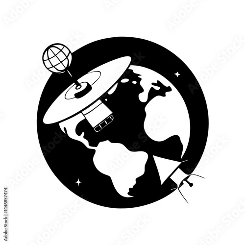 Satellite Orbiting Earth Global Communication Technology