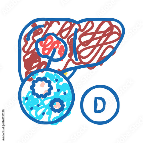 type d hepatitis icon doodle illustration