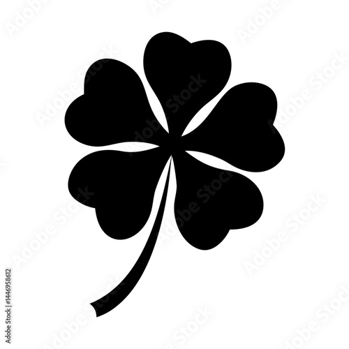 Wallpaper Mural Black Silhouette of a Four Leaf Clover Representing Luck and Fortune Torontodigital.ca