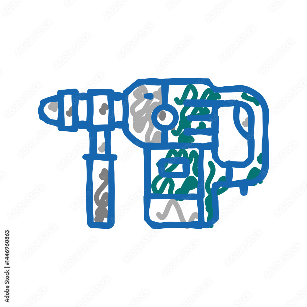 rotary hammer tool icon doodle illustration rotary hammer tool icon doodle illustration