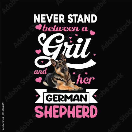 German Shepherd Dog Typography T-Shirt Design