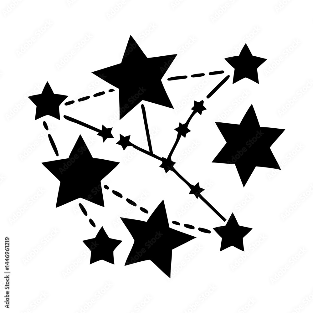 Obraz premium Celestial Star Constellation Design Graphic Art Illustration of a Night Sky Pattern