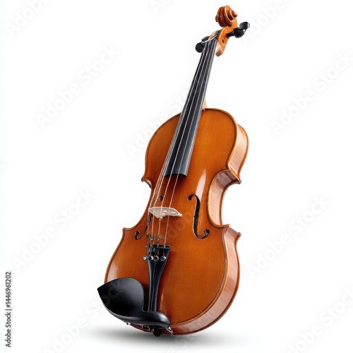 Classical violin musical instrument isolated on white background
