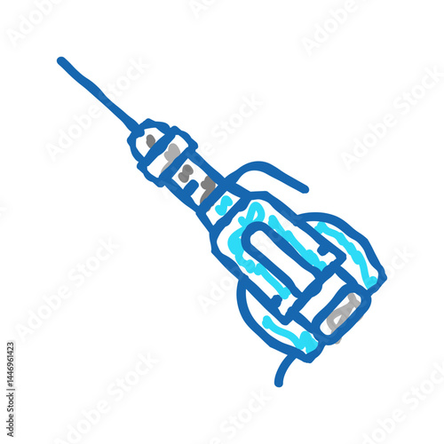jackhammer tool icon doodle illustration