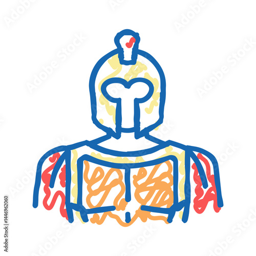 spartan ancient greece icon doodle illustration
