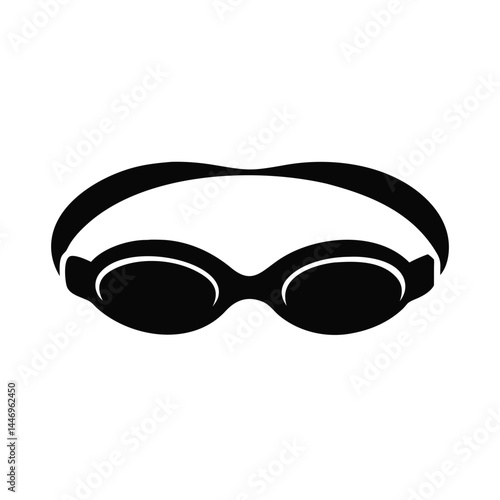 Swimming goggles icon black silhouette illustration graphic design