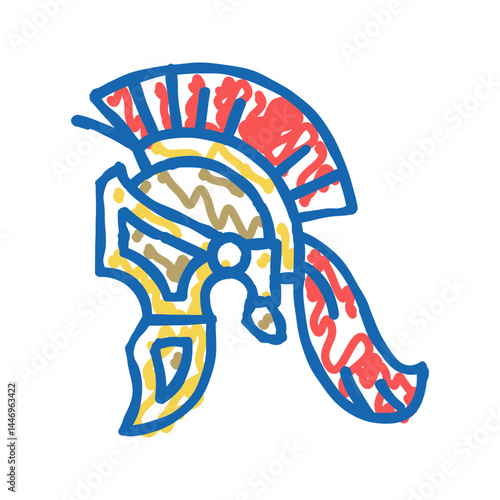 legionary helmet ancient rome icon doodle illustration