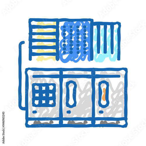 commercial or industrial conditioning system icon doodle illustration