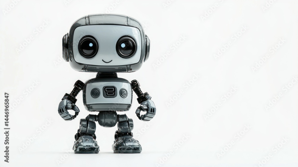 Chibi robot isolated on white background Chibi robot isolated on white background