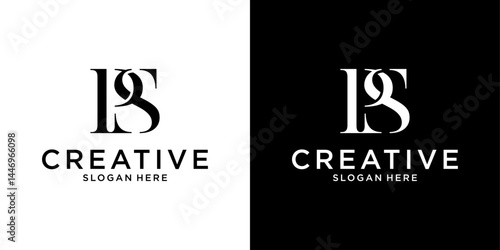 PS or SP initial letter logo design vector