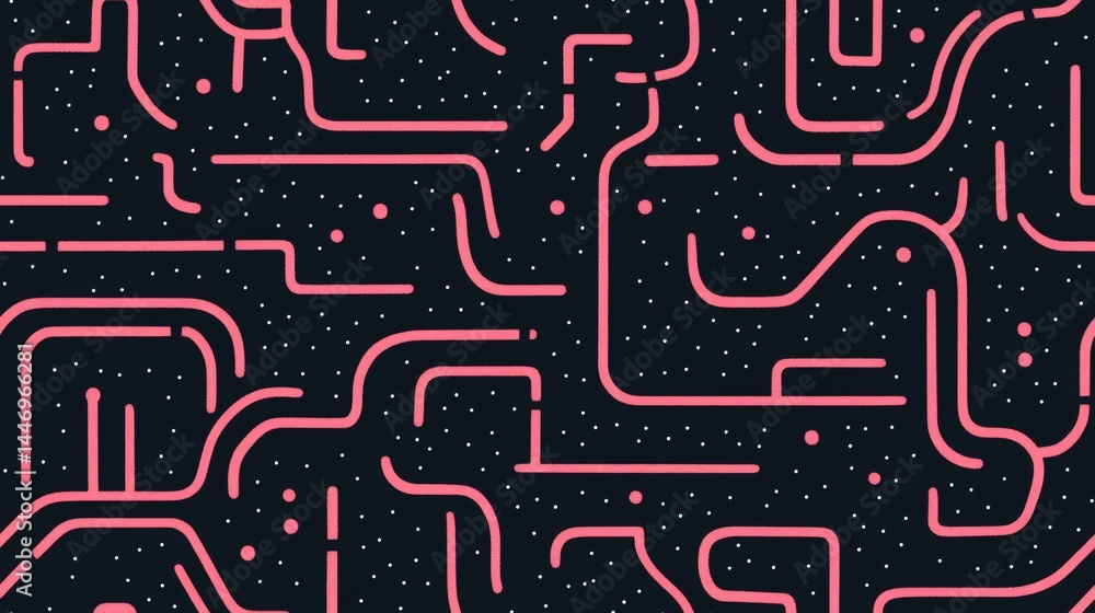 Intricate Black and Pink Line Art Pattern for Seamless Design Projects Intricate Black and Pink Line Art Pattern for Seamless Design Projects
