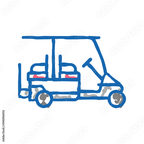 caddy golf club car icon doodle illustration