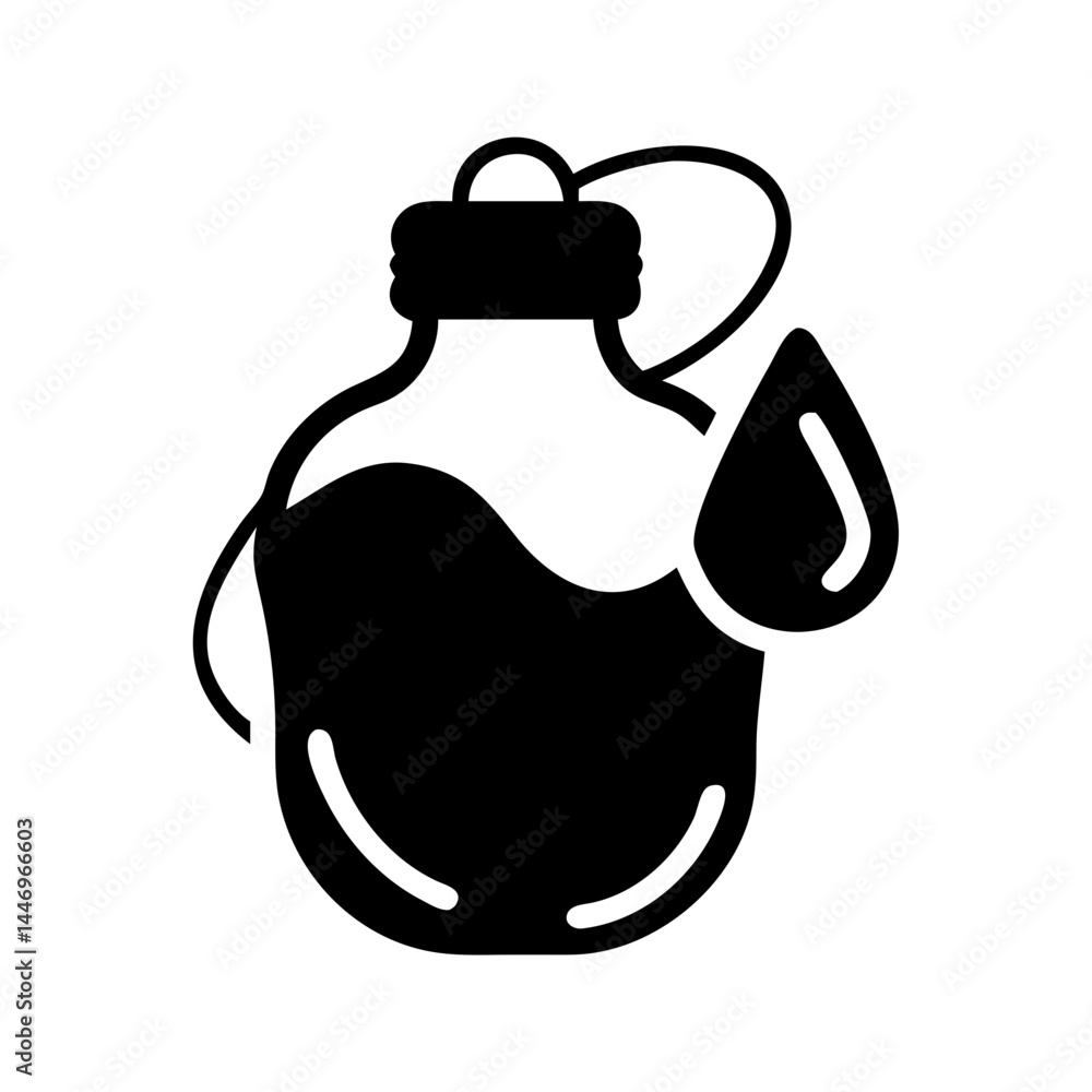 Black silhouette of a canteen or water bottle with a single drop of liquid falling from it hydration survival outdoor adventure Black silhouette of a canteen or water bottle with a single drop of liquid falling from it hydration survival outdoor adventure
