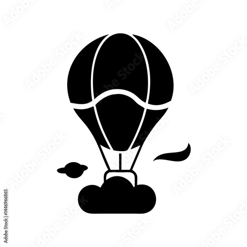 A Hot Air Balloon Soaring Through the Sky Above Fluffy Clouds