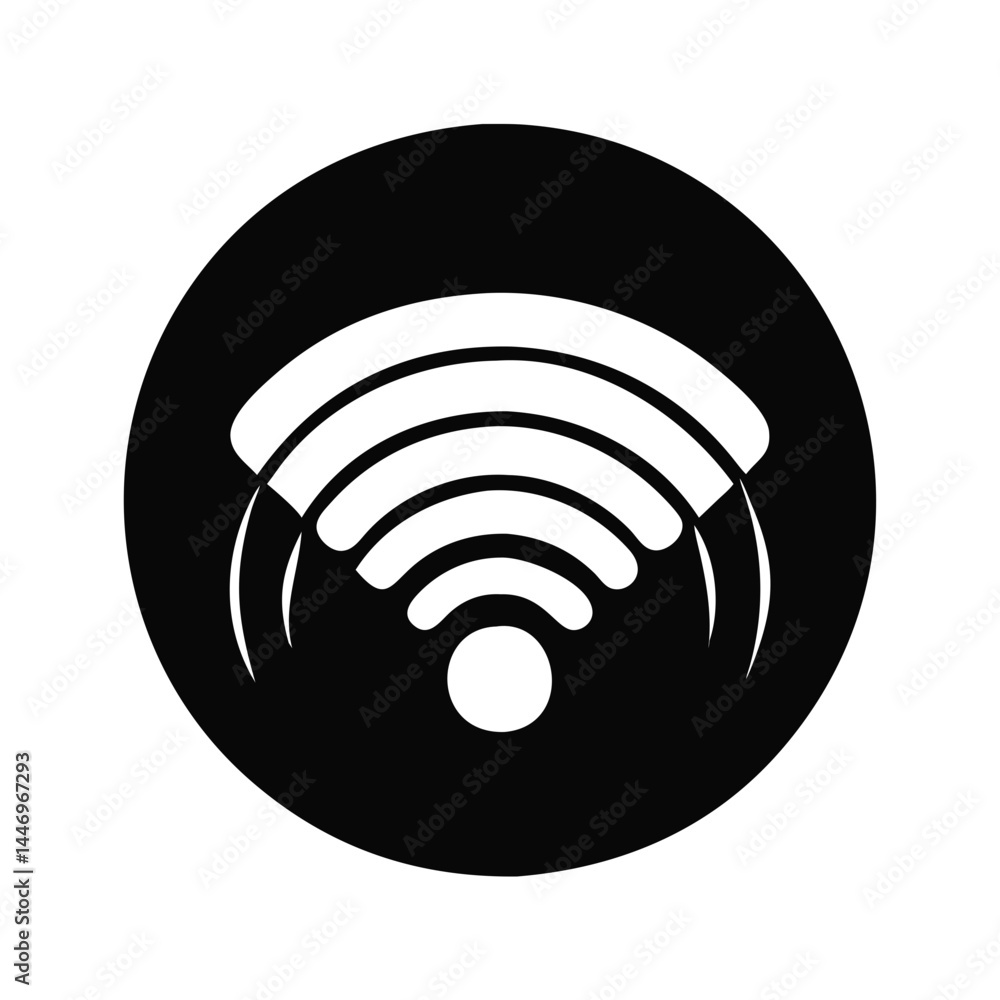Black Circle Wireless Signal Icon Graphic Design Element Internet Connection Wifi Hotspot Symbol Black Circle Wireless Signal Icon Graphic Design Element Internet Connection Wifi Hotspot Symbol
