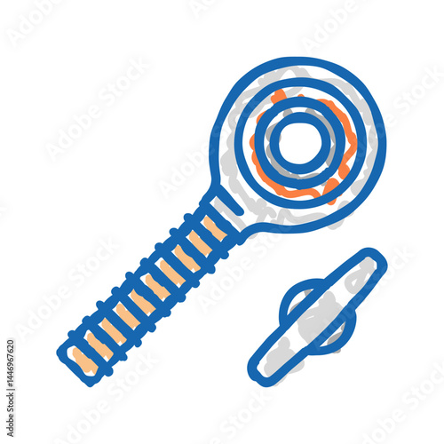 rod end bolt icon doodle illustration