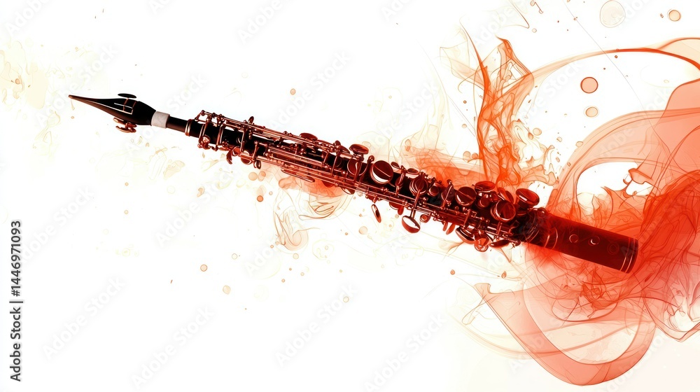 Naklejka premium Clarinet isolated on white background