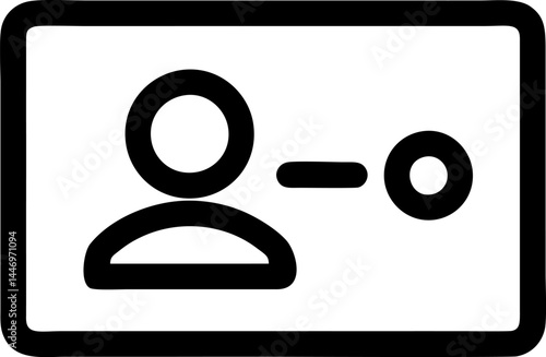 Account removal icon with silhouette card
