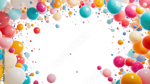 colorful balloons isolated on white background