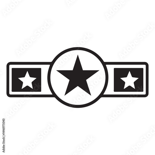 Three Stars Emblem Graphic, Star, Stars, Emblem, Badge, Symbol, Icon, Graphic