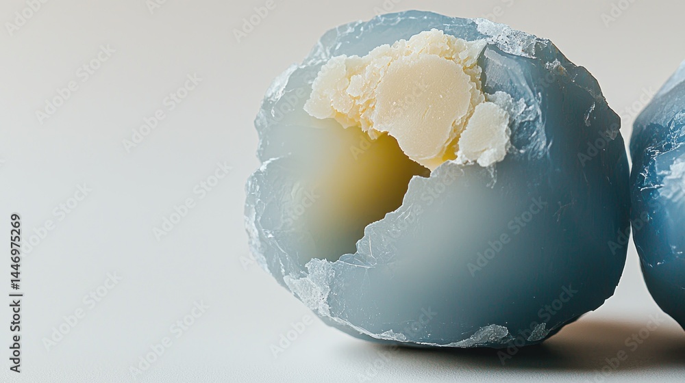 Delicate handcrafted soap balls with a unique core design, capturing artisanal essence Delicate handcrafted soap balls with a unique core design, capturing artisanal essence