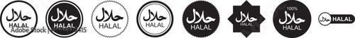 Halal food icon Logo symbol sign set