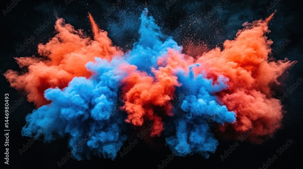 Exploding vibrant color powder clouds Exploding vibrant color powder clouds