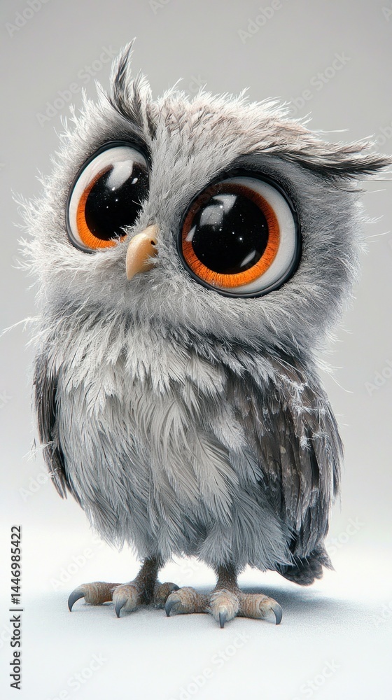 Obraz premium Adorable owl with captivating starry eyes