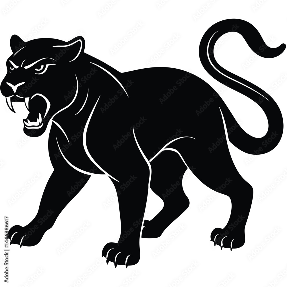 Obraz premium Panther black Vector Illustration, ESP